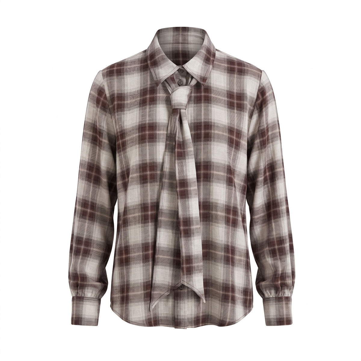 Camicia in Viscosa a Quadri con Dettaglio Cravatta - i BLUES