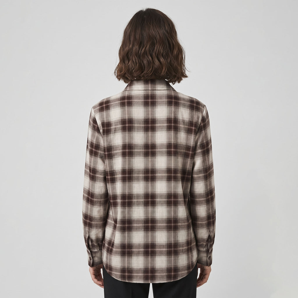 Camicia in Viscosa a Quadri con Dettaglio Cravatta - i BLUES