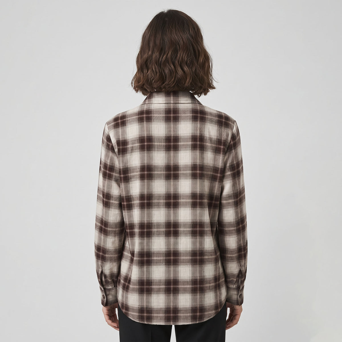 Camicia in Viscosa a Quadri con Dettaglio Cravatta - i BLUES
