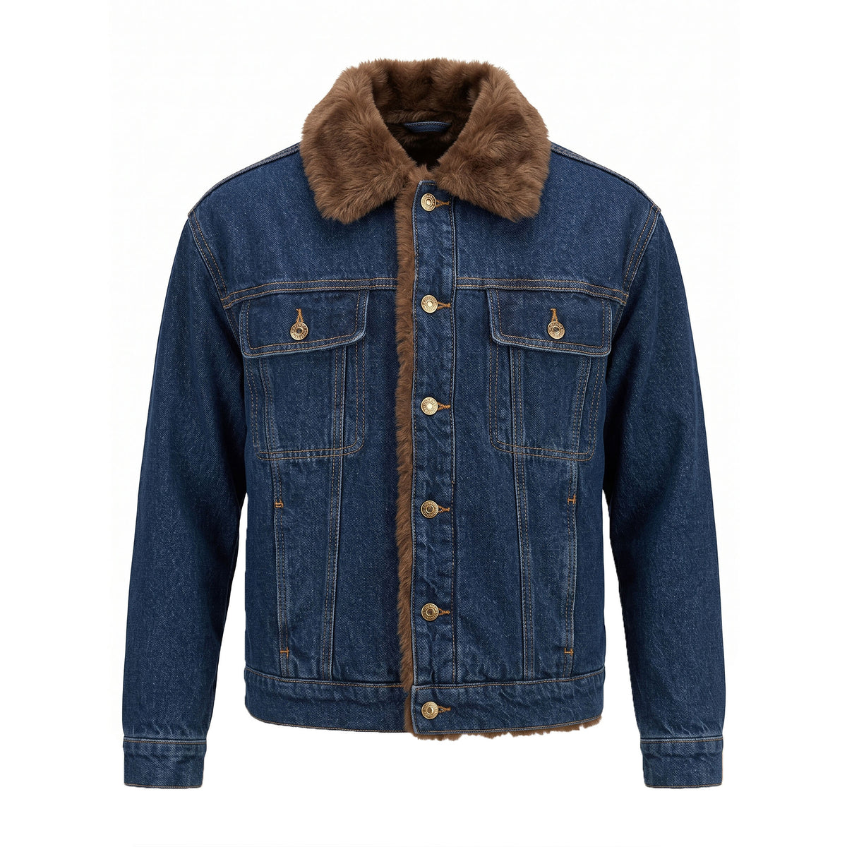 Giaccone Denim "Iblairone" con Collo in Ecopelliccia – i BLUES