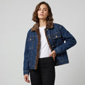 Giaccone Denim "Iblairone" con Collo in Ecopelliccia – i BLUES