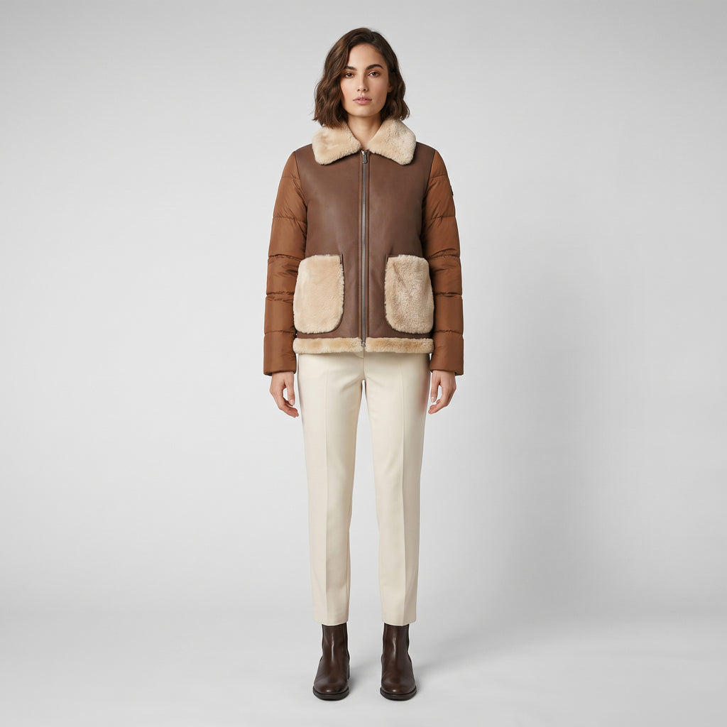 Giubbotto Bomber Ibrido "Josette" con Ecopelliccia – Save the Duck