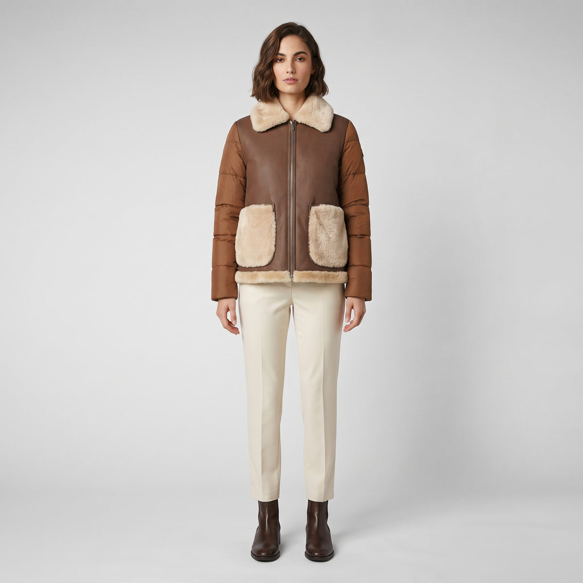 Giubbotto Bomber Ibrido "Josette" con Ecopelliccia – Save the Duck