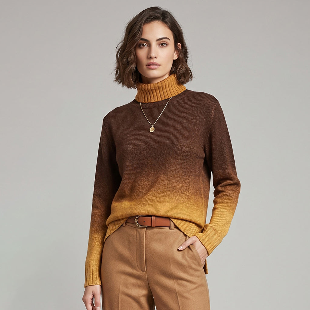 Maglia Dolcevita Sfumata in Lana Merino e Cashmere – Anna Bess Milano