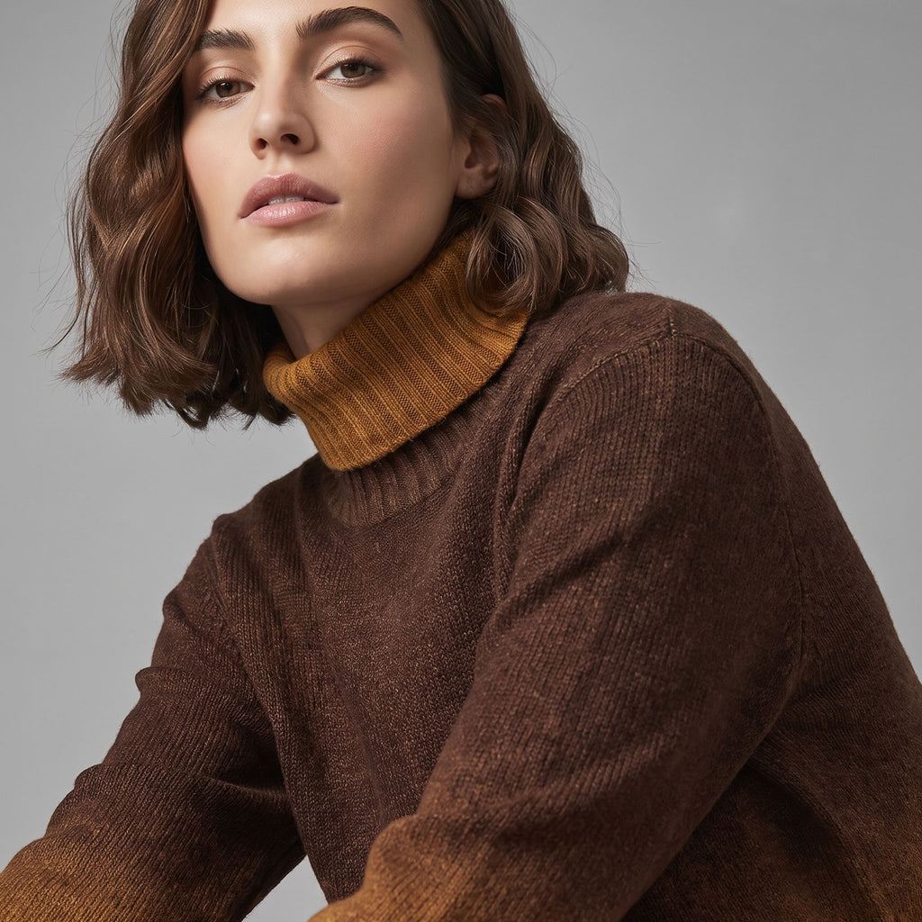 Maglia Dolcevita Sfumata in Lana Merino e Cashmere – Anna Bess Milano