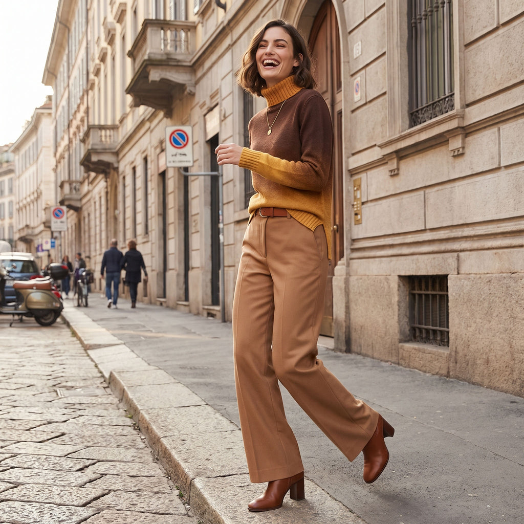 Maglia Dolcevita Sfumata in Lana Merino e Cashmere – Anna Bess Milano