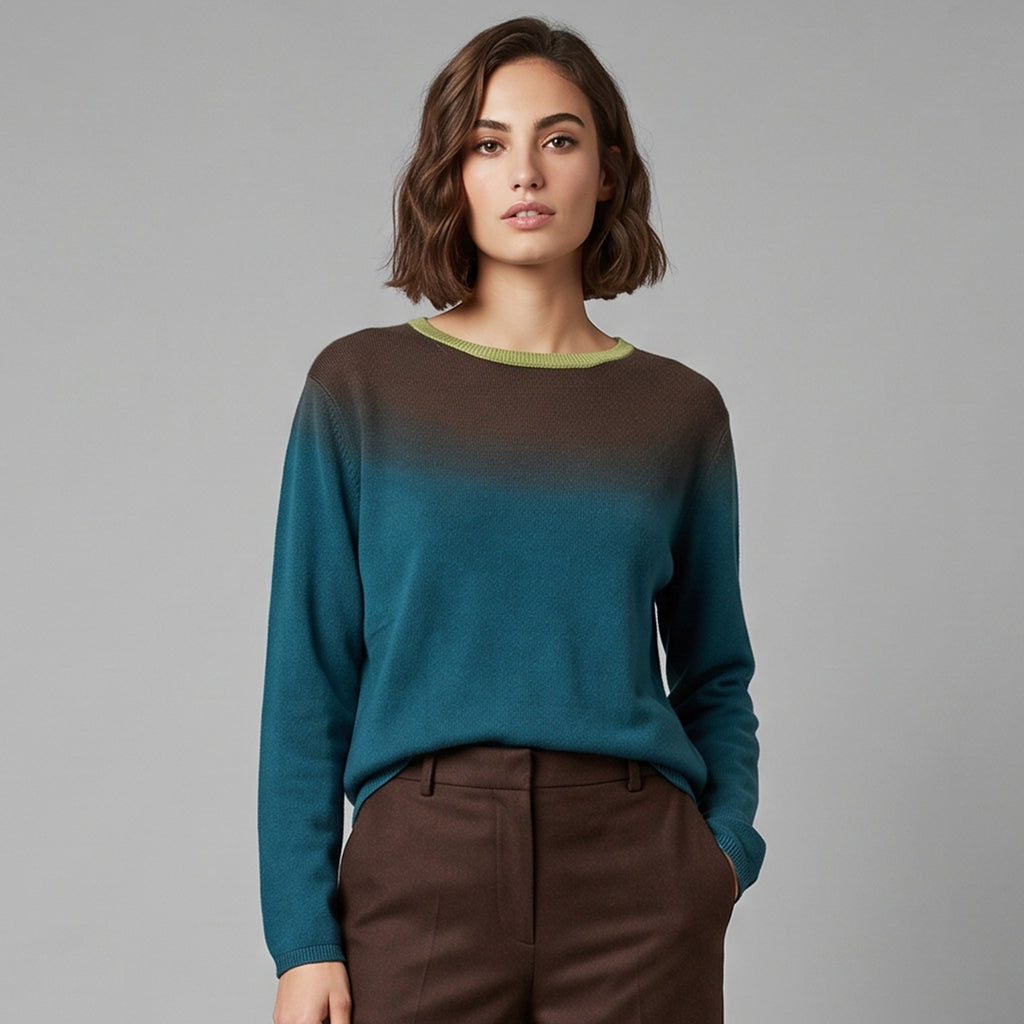 Maglia a Barchetta "Dip Dye" in 100% Cashmere – Mirror in the Sky