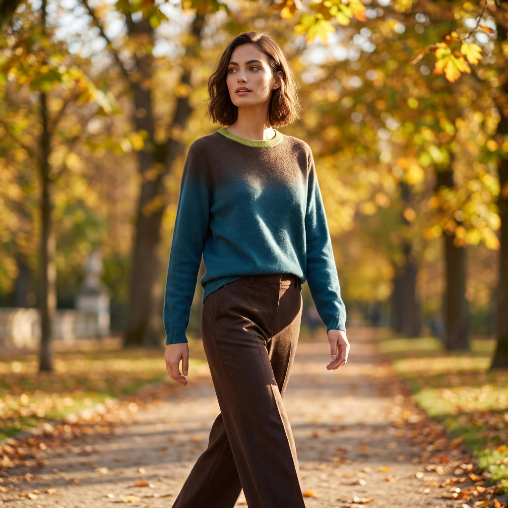 Maglia a Barchetta "Dip Dye" in 100% Cashmere – Mirror in the Sky
