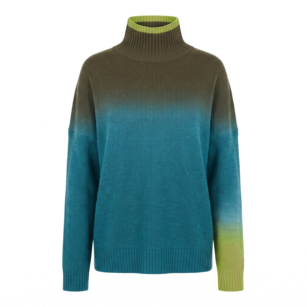 Maglia a Collo Alto "Dip Dye" in 100% Cashmere – Mirror in the Sky
