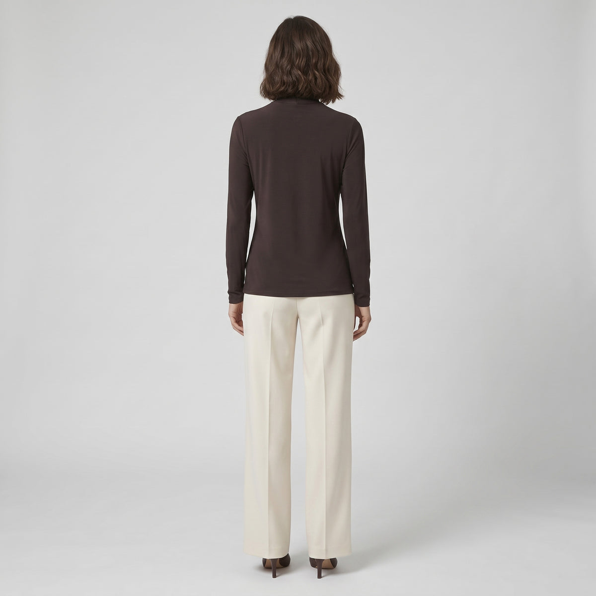 Maglia a Collo Alto con Drappeggio in Viscosa "Soft Touch" – Majestic Filatures